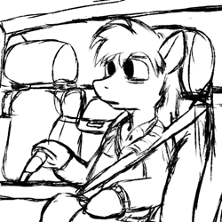 Size: 600x600 | Tagged: safe, artist:thebathwaterhero, imported from derpibooru, oc, oc only, oc:cold file, pegasus, pony, cyoa:semantic error, car, cyberpunk, cyoa, driving, male, stallion, story included