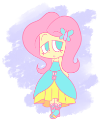 Size: 1060x1249 | Tagged: safe, artist:typhwosion, imported from derpibooru, fluttershy, equestria girls, boots, chibi, fall formal outfits, female, high heel boots, simple background, solo, transparent background