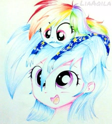 Size: 1854x2048 | Tagged: safe, artist:liaaqila, imported from derpibooru, firefly, rainbow dash, human, equestria girls, awesome, cute, dashabetes, firefly as rainbow dash's mom, hnnng, looking at each other, mother and daughter, smiling, traditional art, younger