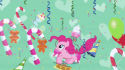 Size: 445x250 | Tagged: safe, imported from derpibooru, screencap, pinkie pie, pony, the ticket master, animated, canterlot, female, gif, pinkie's gala fantasy song, solo