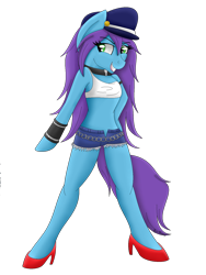 Size: 1200x1600 | Tagged: safe, artist:skyraheartsong, imported from derpibooru, oc, oc only, oc:roxy impelheart, anthro, arm hooves, clothes, collar, cosplay, costume, final fight, solo