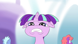 Size: 1366x768 | Tagged: safe, artist:doublewbrothers, imported from derpibooru, screencap, starlight glimmer, pony, animated at source, filly, floppy ears, sad, thought crimes