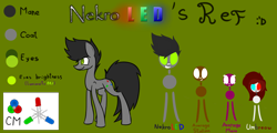 Size: 4600x2200 | Tagged: safe, artist:nekro-led, imported from derpibooru, oc, oc only, oc:nekro led, oc:umbreow, pony, absurd resolution, height difference, ponysona, reference sheet, solo