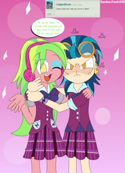 Size: 2562x3543 | Tagged: safe, artist:rainbowyoshi305, imported from derpibooru, indigo zap, lemon zest, equestria girls, female, lemonzap, lesbian, shipping