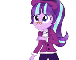 Size: 907x720 | Tagged: safe, artist:yaycelestia0331, imported from derpibooru, snowfall frost, starlight glimmer, equestria girls, equestria girls-ified, female, glasses, hat, jabot, simple background, solo, top hat, transparent background, vector