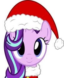 Size: 6979x8464 | Tagged: safe, artist:pink1ejack, imported from derpibooru, part of a set, starlight glimmer, pony, unicorn, absurd resolution, christmas, cute, female, glimmerbetes, hat, looking at you, mare, santa hat, simple background, smiling, solo, transparent background, vector