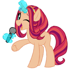 Size: 1024x968 | Tagged: safe, artist:azure-art-wave, imported from derpibooru, oc, oc only, pony, unicorn, female, magic, mare, microphone, simple background, singing, solo, transparent background