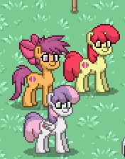 Size: 176x225 | Tagged: safe, imported from derpibooru, apple bloom, scootaloo, sweetie belle, pony, pony town, cutie mark, cutie mark crusaders, race swap, the cmc's cutie marks