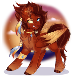 Size: 1600x1600 | Tagged: safe, artist:pvrii, artist:silent-shadow-wolf, imported from derpibooru, oc, oc only, oc:riveting axle, pegasus, pony, grin, male, smiling, solo, stallion