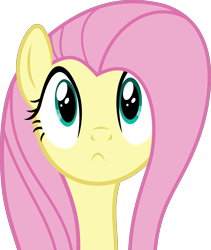 Size: 3377x4000 | Tagged: safe, artist:slb94, imported from derpibooru, fluttershy, pony, :<, cute, female, frown, innocent, simple background, solo, transparent background, vector