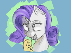 Size: 1723x1279 | Tagged: safe, artist:post-it, imported from derpibooru, rarity, pony, colored sketch, female, rarara, sketch, solo, speech bubble