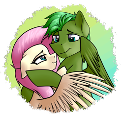 Size: 4300x4000 | Tagged: safe, artist:rubywave32, imported from derpibooru, fluttershy, oc, pegasus, pony, absurd resolution, canon x oc, male, shipping, stallion, straight