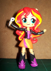 Size: 613x850 | Tagged: safe, imported from derpibooru, sunset shimmer, equestria girls, clothes, crossover, doll, equestria girls minis, irl, jojo's bizarre adventure, mask, neon genesis evangelion, phantom blood, photo, sachiel, skirt, toy