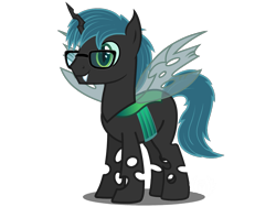 Size: 889x667 | Tagged: safe, artist:flash equestria photography, imported from derpibooru, oc, oc only, oc:stratamax, changeling, 2017 community collab, derpibooru community collaboration, changeling oc, glasses, reference, simple background, solo, transparent background