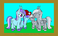 Size: 4651x2860 | Tagged: safe, artist:dinkyuniverse, imported from derpibooru, diamond mint, lily dache, silver spoon, silverspeed, earth pony, pegasus, pony, unicorn, absurd resolution, chest fluff, ear fluff, family, family photo, female, framed picture, mother and daughter, unshorn fetlocks