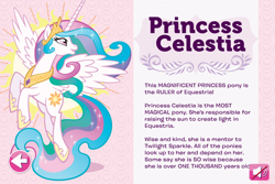 Size: 480x320 | Tagged: safe, imported from derpibooru, princess celestia, female, solo, text, twilight sparkle: teacher for a day