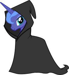 Size: 2624x2865 | Tagged: safe, imported from derpibooru, princess luna, spirit of hearth's warming yet to come, castle creator, cloak, clothes, cute, female, official, s1 luna, solo