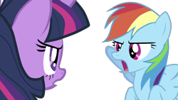 Size: 1280x720 | Tagged: safe, artist:kittenlover75, imported from derpibooru, rainbow dash, twilight sparkle, looking at each other, simple background, transparent background, vector