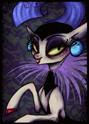 Size: 981x1362 | Tagged: safe, artist:vetallie, imported from derpibooru, pony, clothes, ear piercing, earring, jewelry, piercing, ponified, solo, the emperor's new groove, yzma