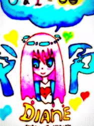 Size: 1936x2592 | Tagged: safe, artist:rirepink, imported from derpibooru, pinkie pie, human, bright, chibi, colorful, female, humanized, pinkamena diane pie, smiling, solo, traditional art