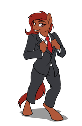 Size: 776x1200 | Tagged: safe, artist:acesential, deleted from derpibooru, imported from derpibooru, oc, oc only, oc:penny, anthro, earth pony, unguligrade anthro, clothes, explicit source, eyelashes, necktie, simple background, solo, suit, transparent background