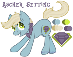 Size: 1024x809 | Tagged: safe, artist:matteglaze, imported from derpibooru, oc, oc only, oc:ascher setting, earth pony, pony, bandana, commission, cutie mark, magical lesbian spawn, offspring, parent:coco pommel, parent:limestone pie, solo