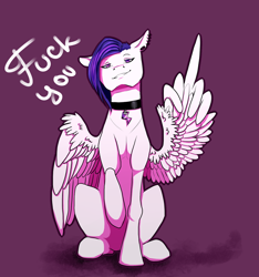 Size: 1024x1092 | Tagged: safe, artist:maria-fly, imported from derpibooru, oc, oc only, oc:el'ka, pony, middle feather, middle finger, sassy, solo, vulgar, wing hands, wings