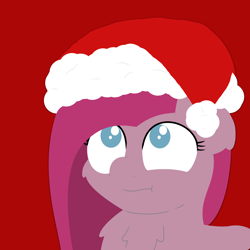 Size: 2350x2350 | Tagged: safe, artist:ljdamz1119, imported from derpibooru, pinkie pie, pony, christmas, female, hat, pinkamena diane pie, santa hat, solo