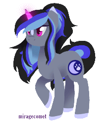 Size: 220x250 | Tagged: safe, artist:miragecomet, imported from derpibooru, oc, oc only, pony, animated, gif, glowing horn, simple background, solo, transparent background