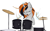 Size: 2345x1477 | Tagged: safe, artist:marsminer, imported from derpibooru, oc, oc only, oc:tenor, pony, drums, magic, magic glow, musical instrument, solo, telekinesis