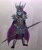 Size: 2128x2550 | Tagged: safe, artist:bozzerkazooers, imported from derpibooru, principal abacus cinch, equestria girls, armor, female, ponied up, samurai, solo, teenage mutant ninja turtles, the shredder, traditional art