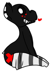 Size: 574x806 | Tagged: safe, artist:cyn-ner, imported from derpibooru, oc, oc only, pony, clothes, red and black oc, simple background, socks, solo, striped socks, transparent background