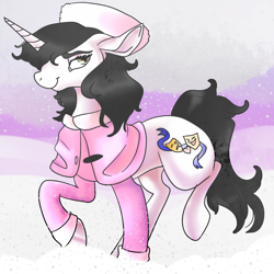 Size: 1024x1024 | Tagged: safe, artist:brainiac, imported from derpibooru, oc, oc only, oc:operetta, pony, bust, clothes, cute, female, full body, mare, portrait, snow, solo