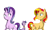 Size: 1500x900 | Tagged: safe, artist:3lorenzo3, imported from derpibooru, starlight glimmer, sunset shimmer, twilight sparkle, twilight sparkle (alicorn), alicorn, pony, counterparts, simple background, trio, twilight's counterparts, white background