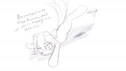 Size: 1280x720 | Tagged: dead source, safe, artist:an-m, imported from derpibooru, oc, oc only, oc:leonie, earth pony, pony, banana, falling, food, fruit, nazipone, pony oc, slipping, text