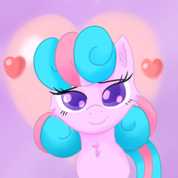 Size: 3000x3000 | Tagged: safe, artist:luciusheart, imported from derpibooru, oc, oc only, oc:nova starburst, pony, unicorn, cute, heart, lidded eyes, looking at you, smiling, solo