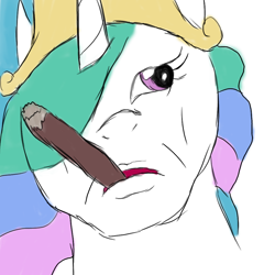 Size: 1000x1000 | Tagged: artist needed, safe, imported from derpibooru, princess celestia, cigar, dr. strangelove, female, looking up, parody, solo