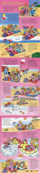 Size: 800x3366 | Tagged: safe, imported from derpibooru, bright eyes, starlight (g1), comic:my little pony and friends (g1), my little pony tales, beach, boat, book, bookworm, bow, comic, daddy sunbright, dinghy, drowning, flag, flailing, g1, nerd, oblivious, ocean, official, prancer, reading, rescue, scolding, shhh, showing off, sun sea and sand, sunbathing, sunglasses, tail bow, that pony sure does love books, towel, tropical island, warning, water