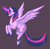 Size: 789x766 | Tagged: safe, artist:tellastar, imported from derpibooru, twilight sparkle, alicorn, pony, eyes closed, female, glowing horn, magic, signature, simple background, solo, spread wings, twilight sparkle (alicorn)