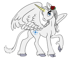 Size: 2894x2376 | Tagged: safe, artist:whitemew, imported from derpibooru, oc, oc only, oc:white platinum, alicorn, pony, 2017 community collab, derpibooru community collaboration, alicorn oc, high res, leonine tail, looking at you, simple background, smiling, solo, transparent background, unshorn fetlocks