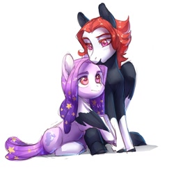 Size: 1080x1080 | Tagged: safe, artist:aphphphphp, imported from derpibooru, oc, oc only, earth pony, pegasus, pony, female, hug, male, mare, oc x oc, shipping, simple background, stallion, white background, winghug