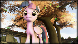 Size: 1920x1080 | Tagged: safe, artist:skilm, imported from derpibooru, twilight sparkle, alicorn, pony, 3d, female, solo, tree, twilight sparkle (alicorn)