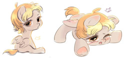 Size: 600x278 | Tagged: safe, artist:catmag, imported from derpibooru, oc, oc only, oc:cute rise, pegasus, pony, chibi, solo
