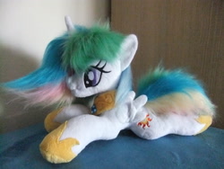 Size: 4000x3000 | Tagged: safe, artist:masha05, imported from derpibooru, princess celestia, irl, photo, plushie, prone, solo