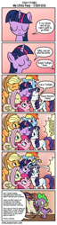 Size: 713x2805 | Tagged: safe, artist:icyfie, imported from derpibooru, applejack, fluttershy, pinkie pie, rainbow dash, rarity, spike, twilight sparkle, dragon, earth pony, pegasus, pony, unicorn, the ticket master, alternate ending, bitchlestia, comic, female, implied princess celestia, male, mane seven, mane six, mare, stray stories