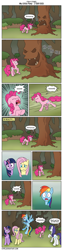 Size: 860x3438 | Tagged: safe, artist:icyfie, imported from derpibooru, fluttershy, pinkie pie, rainbow dash, rarity, twilight sparkle, friendship is magic, alternate ending, bad end, laughter song, screaming, stray stories, tree