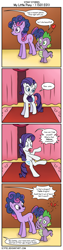 Size: 660x2600 | Tagged: safe, artist:icyfie, imported from derpibooru, rarity, spike, twilight sparkle, friendship is magic, abuse, alternate ending, comic, heart, heartbreak, scared, shipping denied, spikeabuse, stray stories