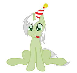 Size: 2273x2145 | Tagged: safe, artist:starstridepony, imported from derpibooru, oc, oc only, oc:doodled, pony, unicorn, doodledpony, female, hat, mare, party hat, simple background, solo, transparent background