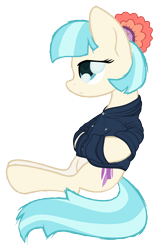 Size: 1823x2783 | Tagged: safe, artist:starstridepony, imported from derpibooru, coco pommel, clothes, cute, female, fluffy, hoodie, simple background, sitting, solo, transparent background