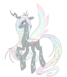 Size: 837x954 | Tagged: safe, artist:symphstudio, artist:xxmissteaxx, imported from derpibooru, oc, oc only, changeling, changeling queen, changeling oc, changeling queen oc, female, simple background, solo, transparent background, white changeling